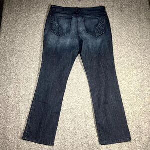 NYDJ Womens Straight Leg Jeans 18P Medium Wash Embroidery Pockets Lift Tuck